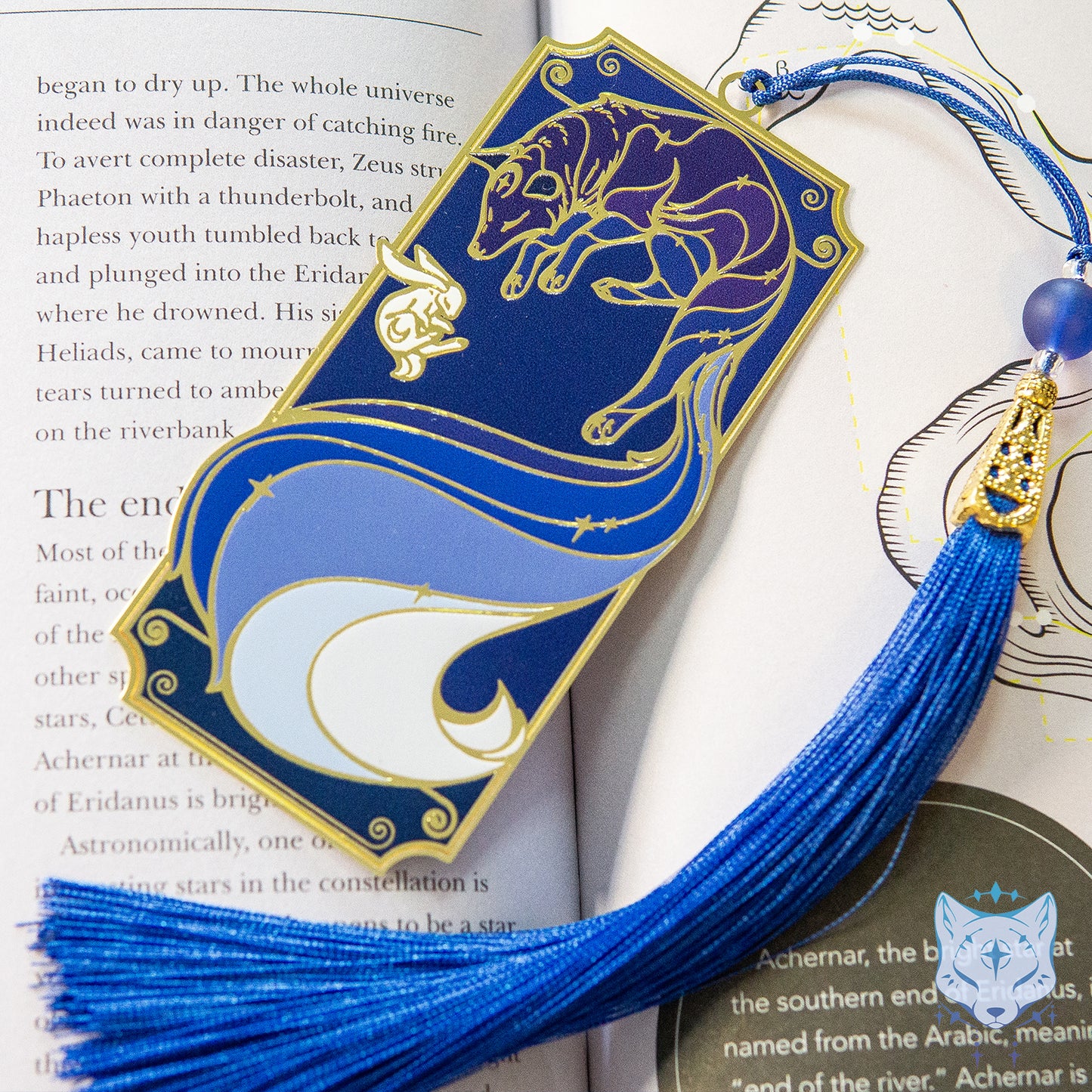 Blue Galaxy Fox Metal Bookmark - MARKED