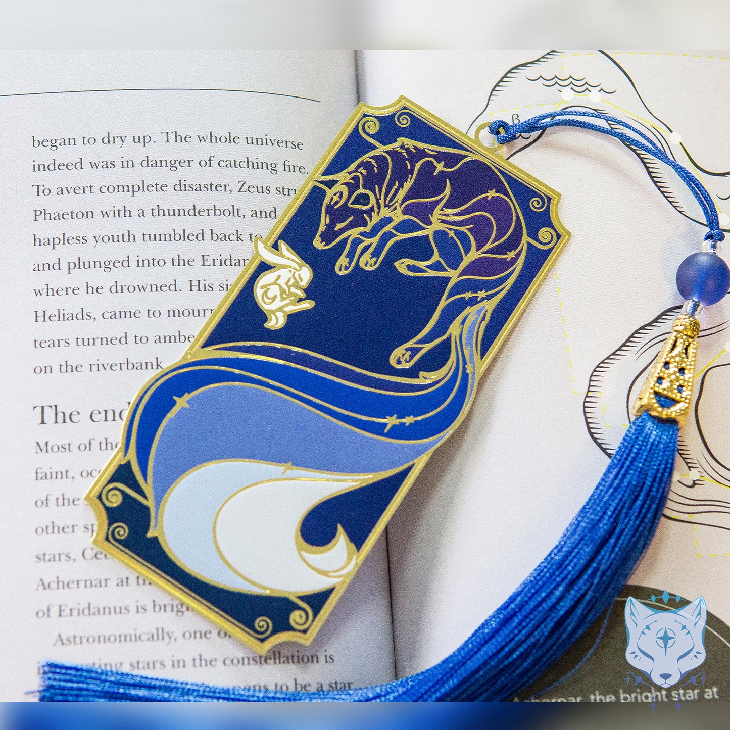 Blue Galaxy Fox Metal Bookmark - MARKED