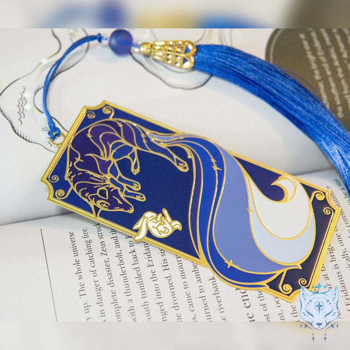 Blue Galaxy Fox Metal Bookmark - MARKED