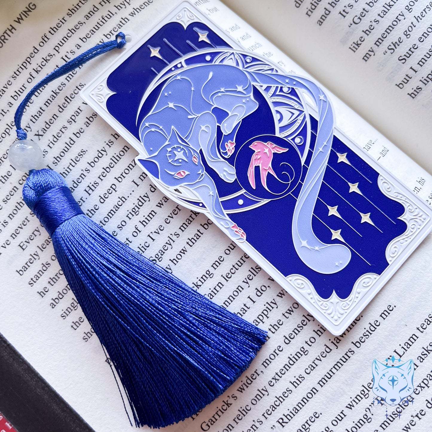 North Star Cat Bookmark | Blue/White