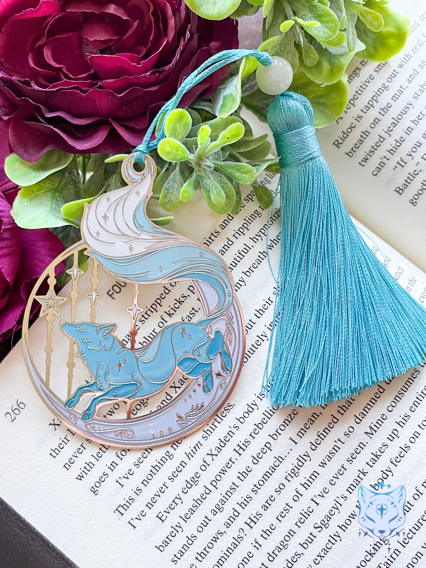 Circle Fox Bookmark | Blue