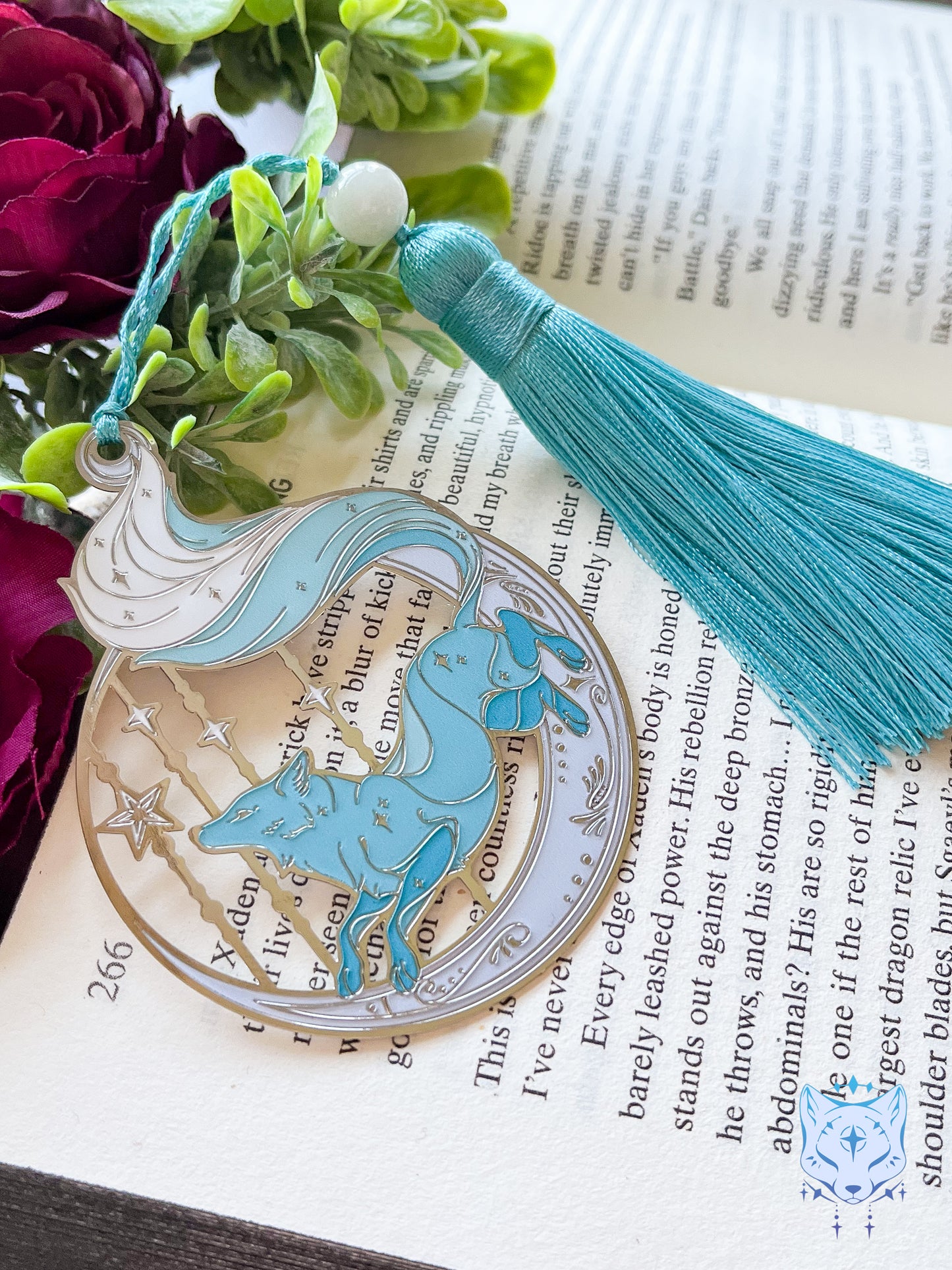 Circle Fox Bookmark | Blue
