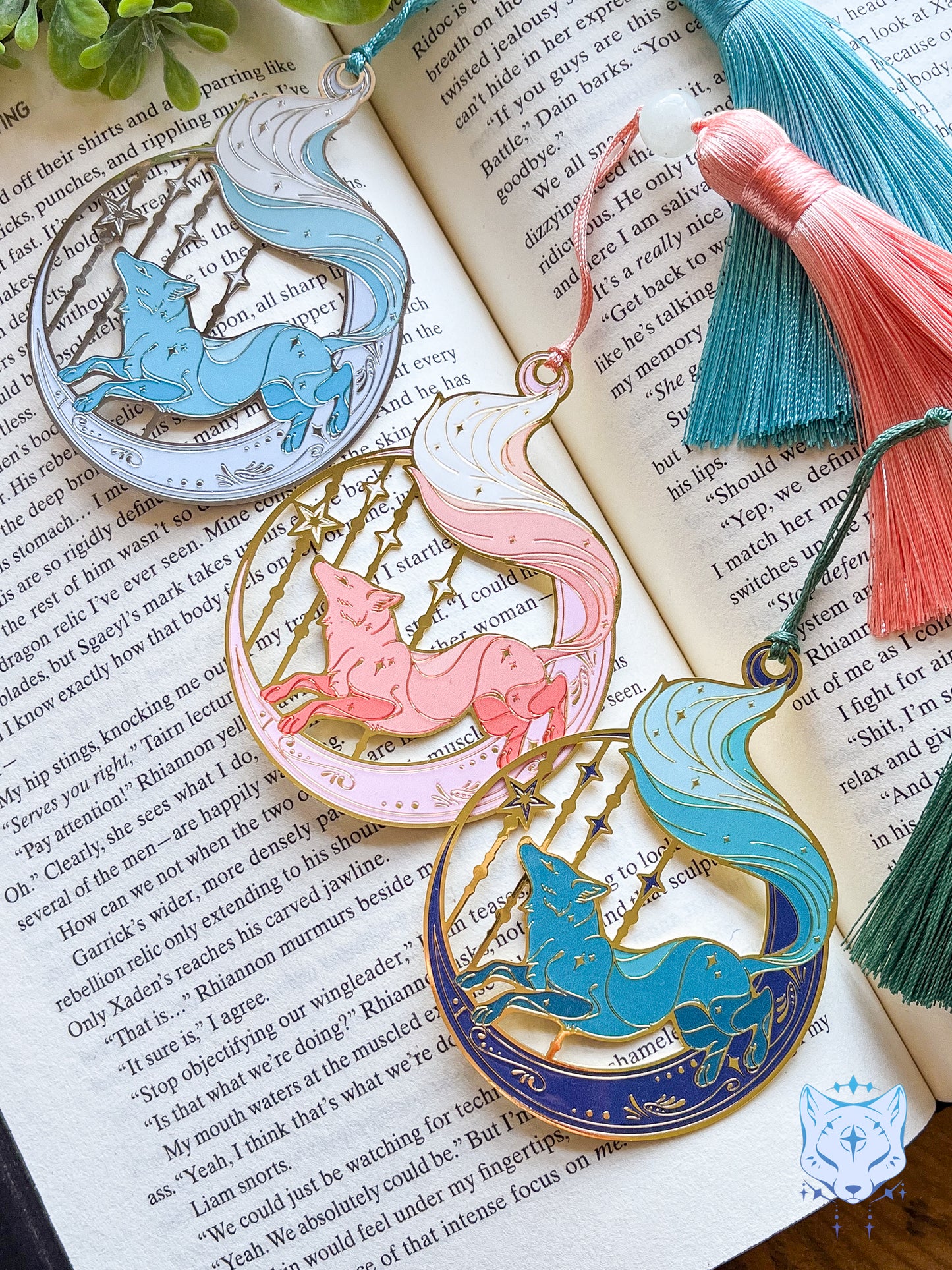 Circle Fox Bookmark | Blue