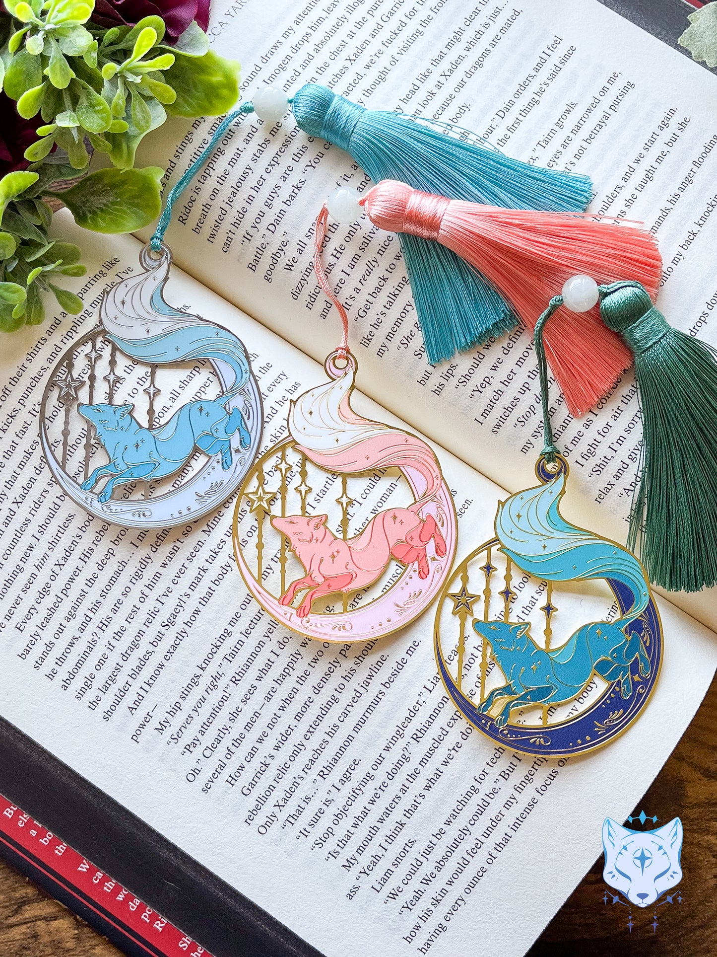 Circle Fox Bookmark | Blue