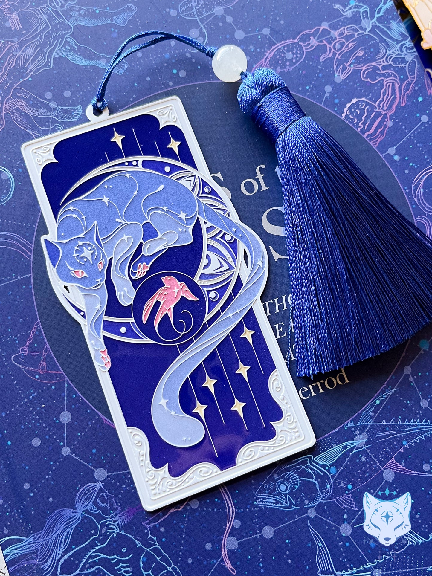 North Star Cat Bookmark | Blue/White