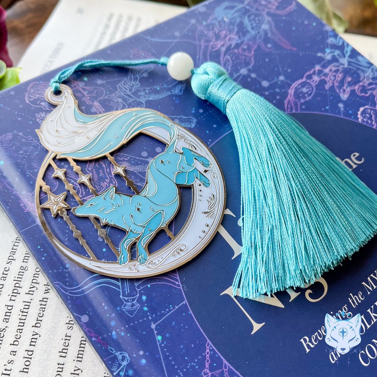 Circle Fox Bookmark | Blue