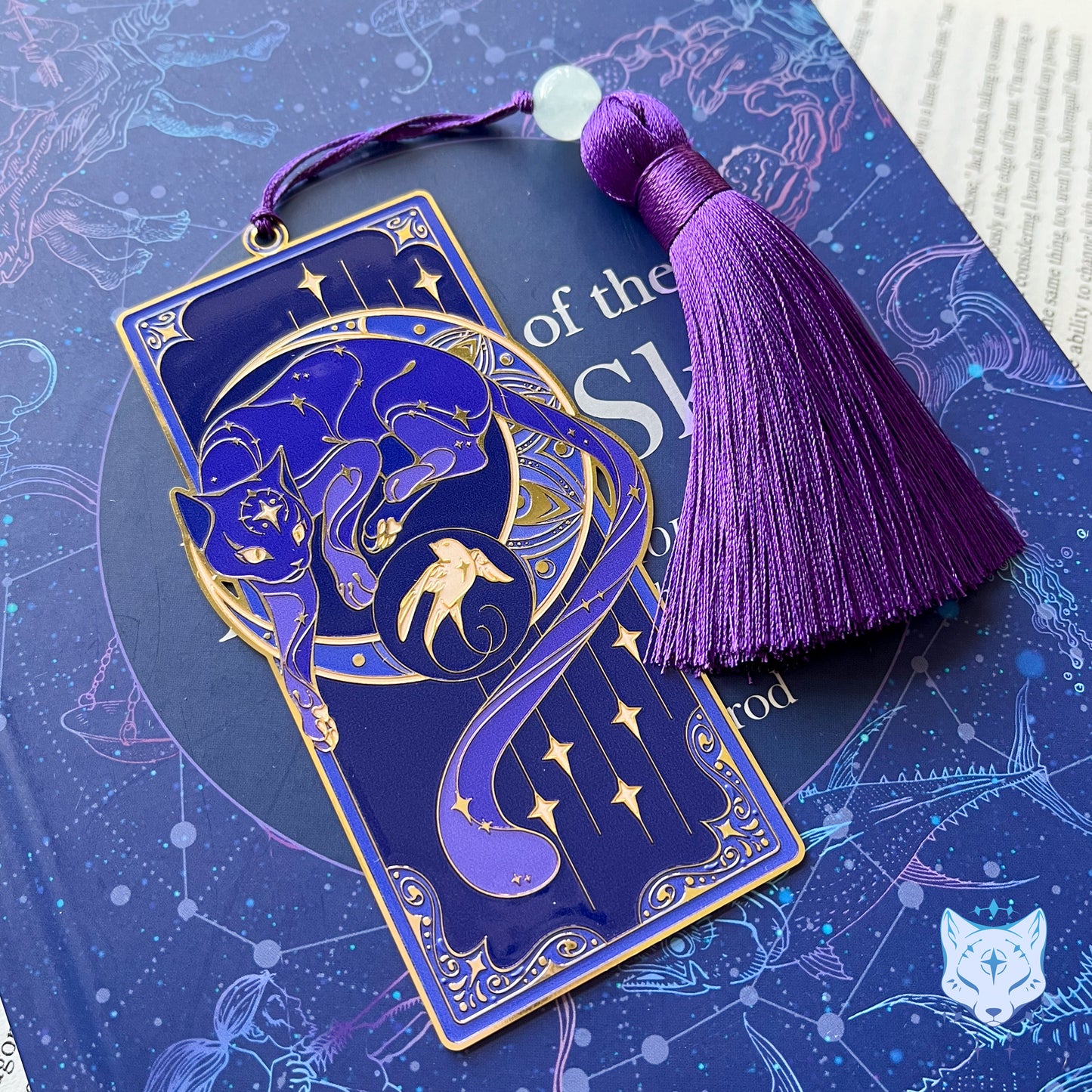 North Star Cat Bookmark | Purple