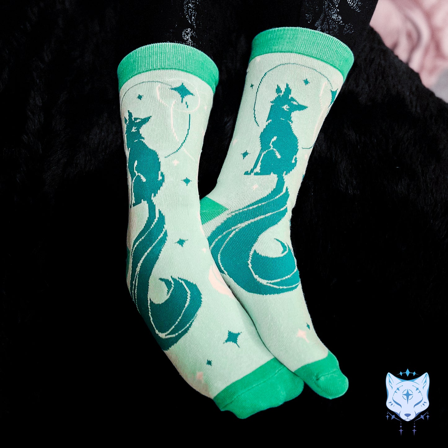 Teal Fox Socks