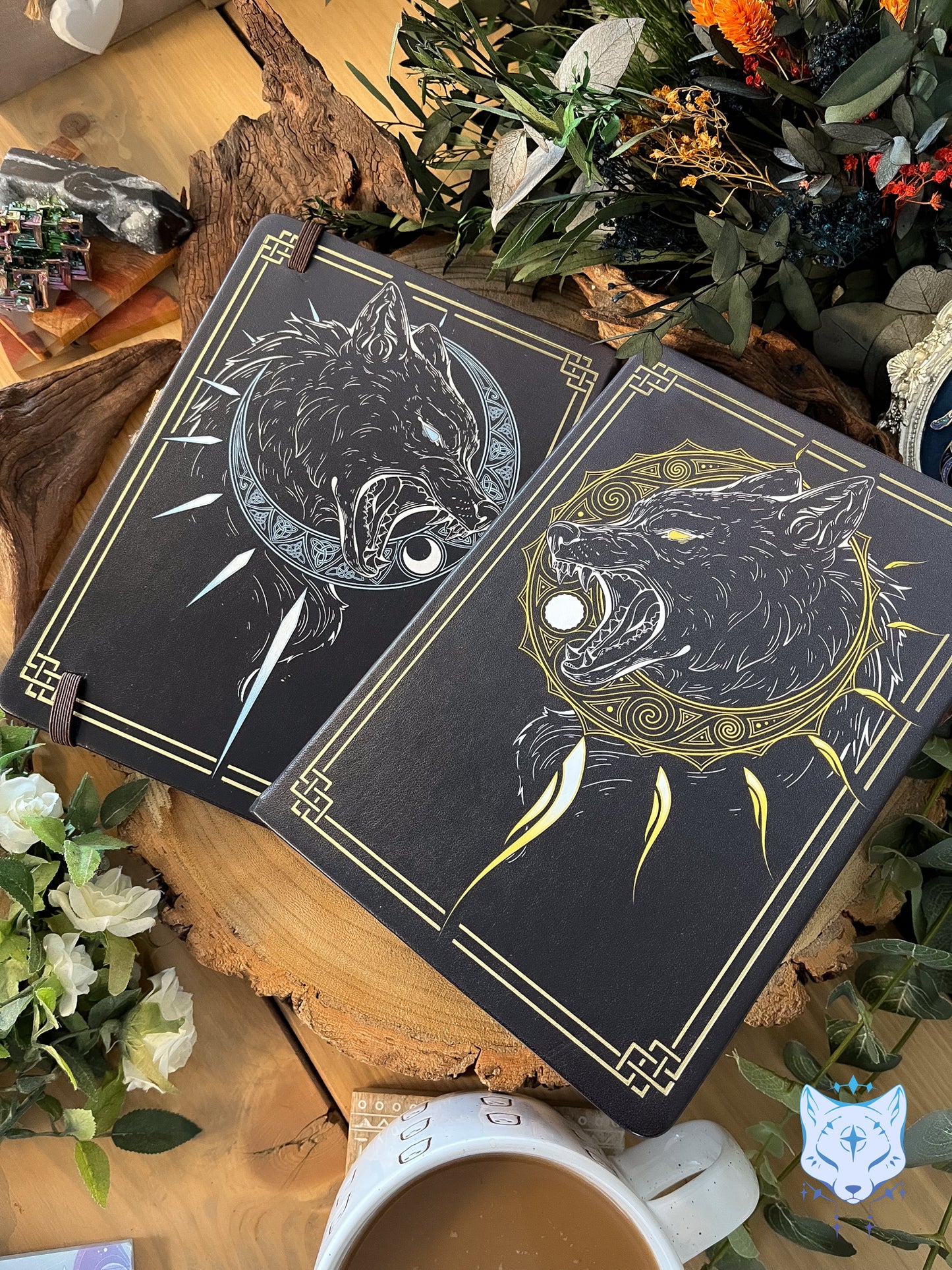 Norse Wolves - Sköll and Hati Hardback PU Leather Notebook