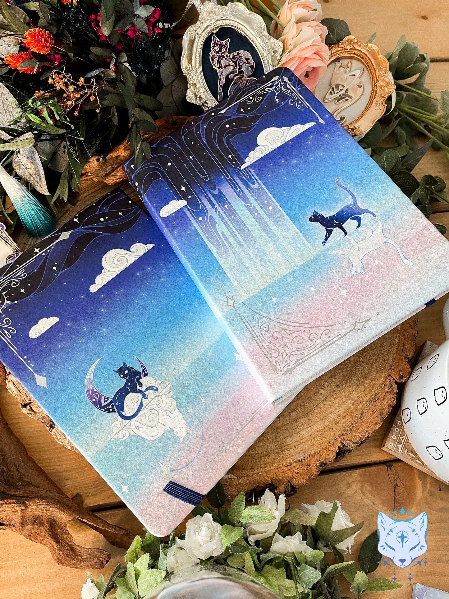 Celestial Cats - Hardback PU Leather Notebook