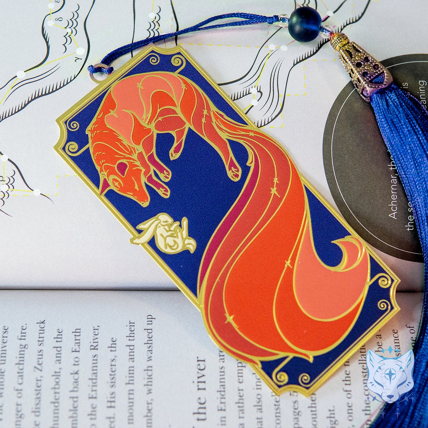 Red Galaxy Fox Metal Bookmark