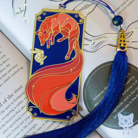 Red Galaxy Fox Metal Bookmark