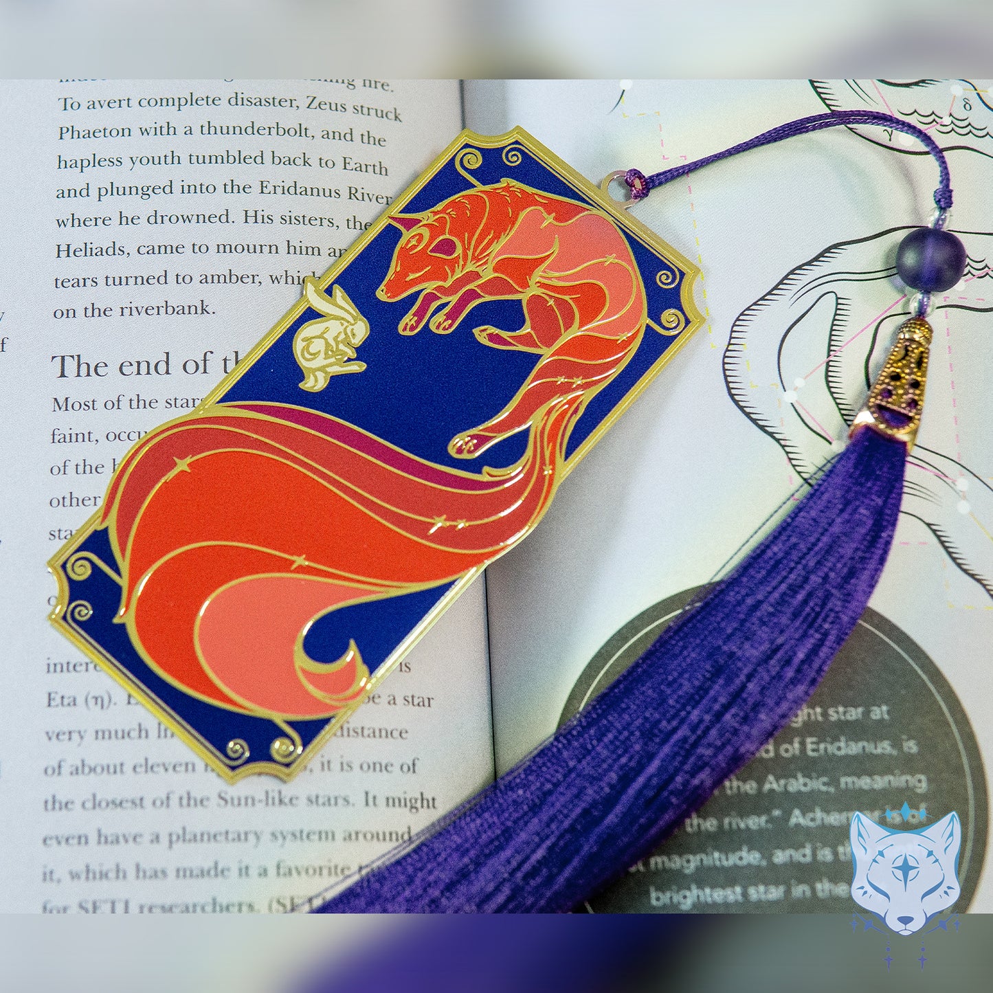 Red Galaxy Fox Metal Bookmark