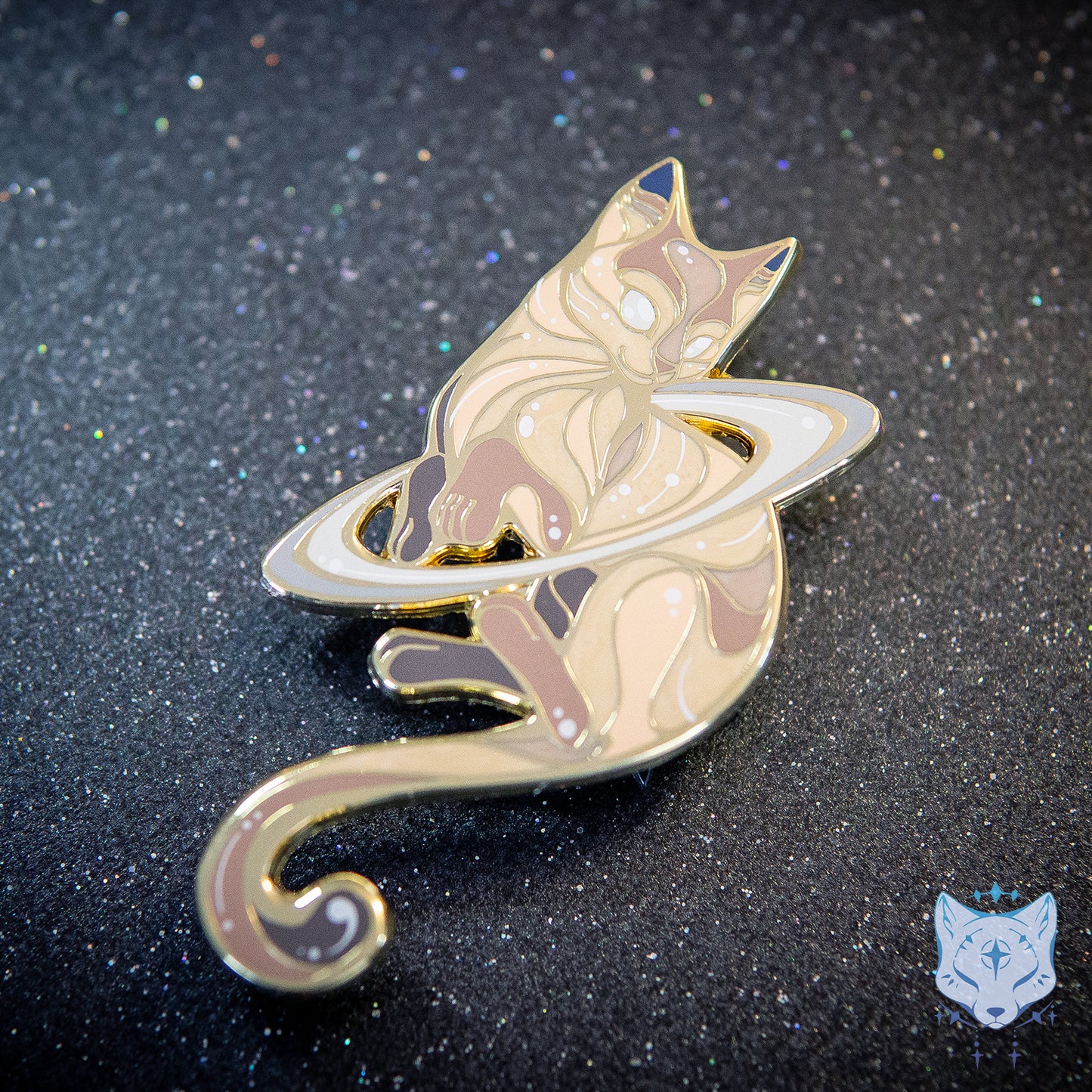 Saturn Cat Planet Pin
