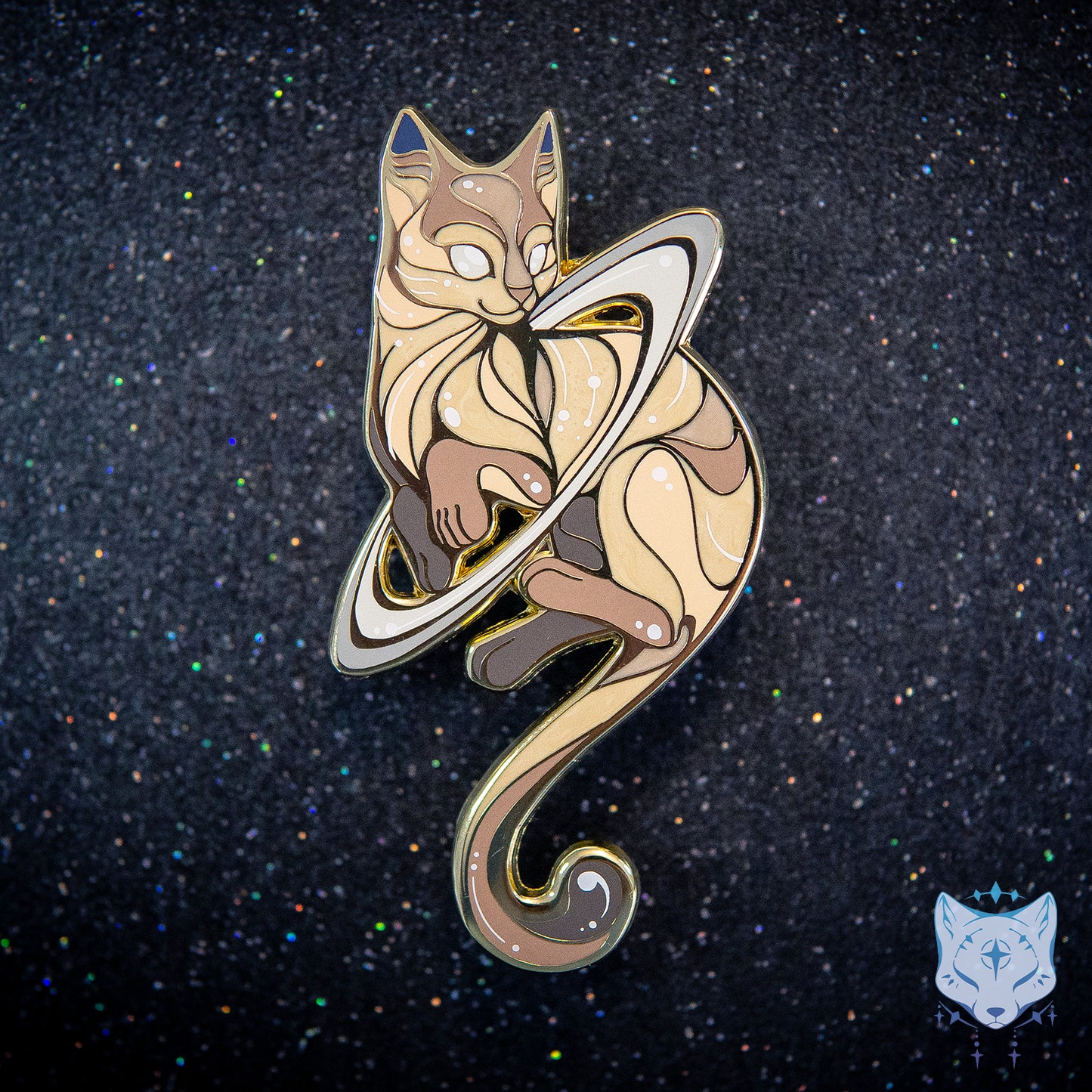 Saturn Cat Planet Pin