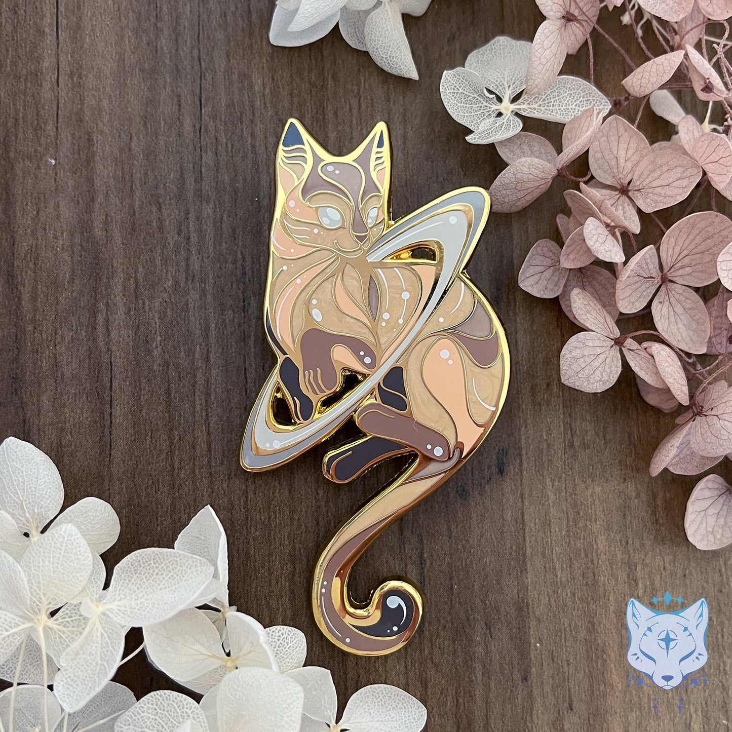 Saturn Cat Planet Pin