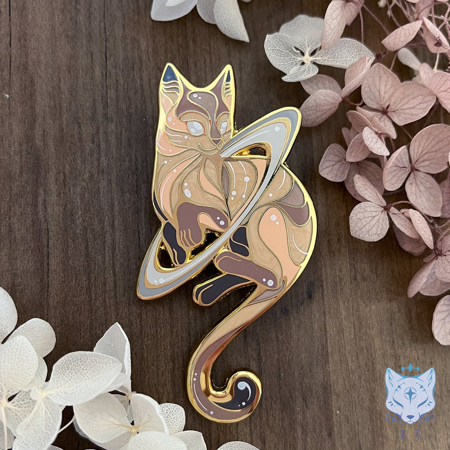 Saturn Cat Planet Pin