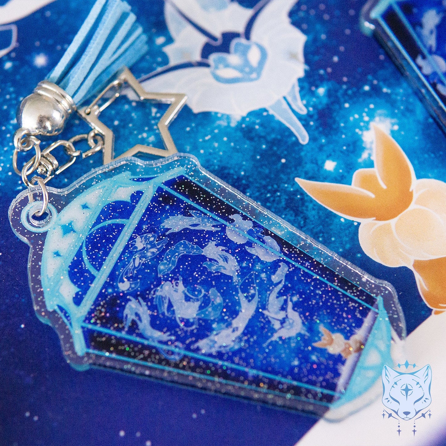 Eeveelution Galaxy Lantern Sided Keyring