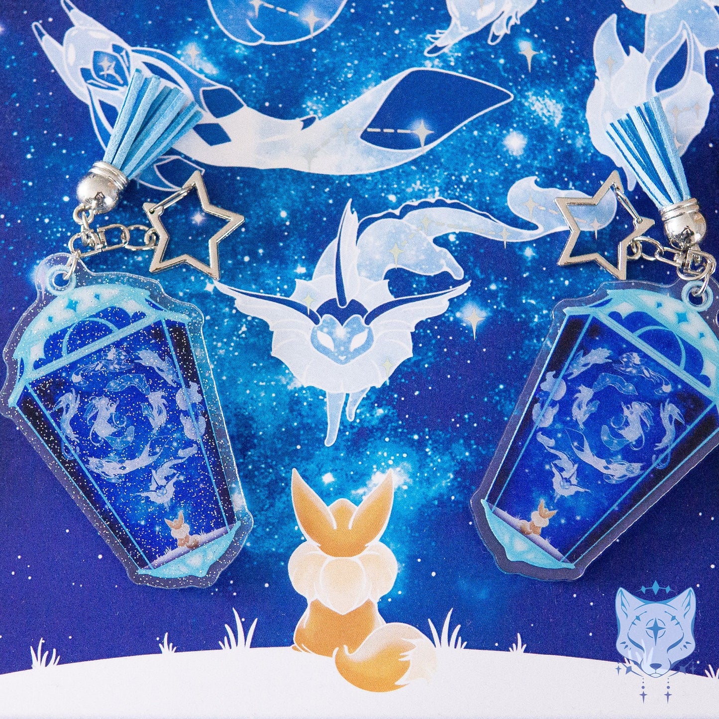 Eeveelution Galaxy Lantern Sided Keyring