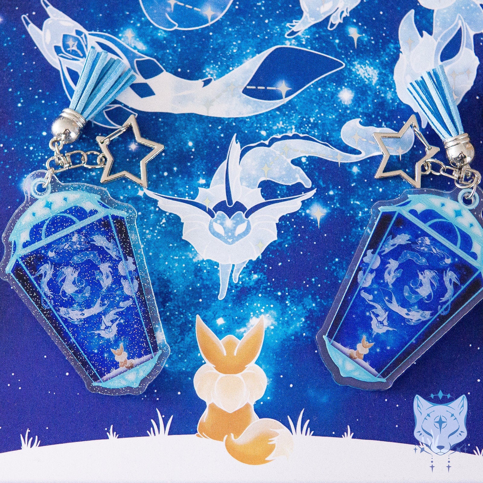 Eeveelution Galaxy Lantern Sided Keyring