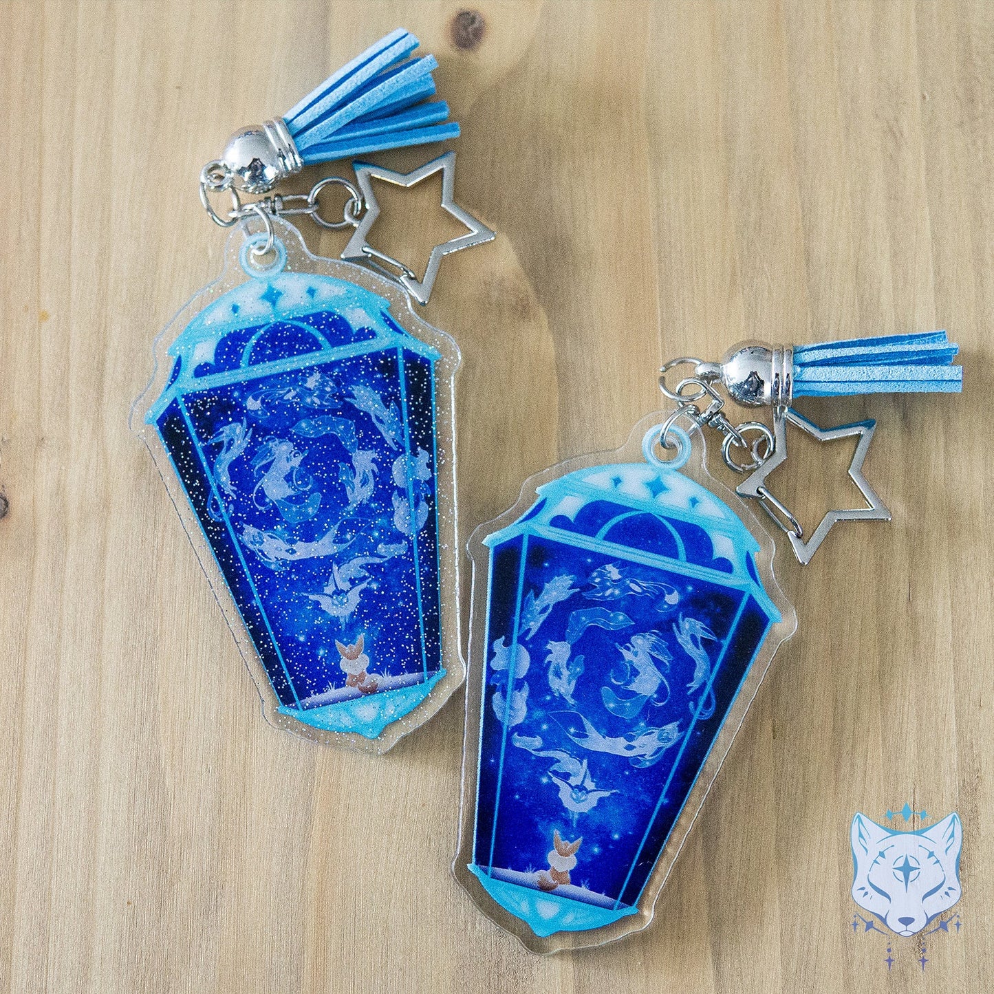 Eeveelution Galaxy Lantern Sided Keyring