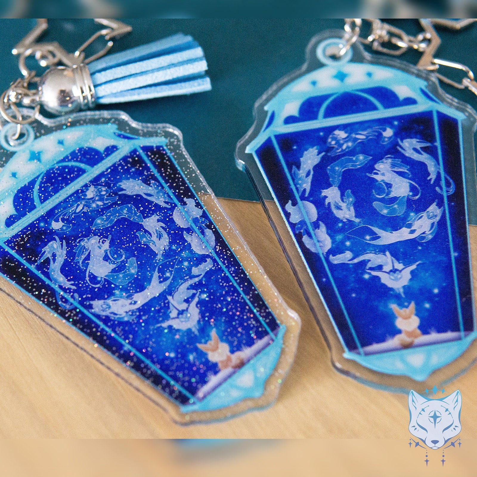 Eeveelution Galaxy Lantern Sided Keyring