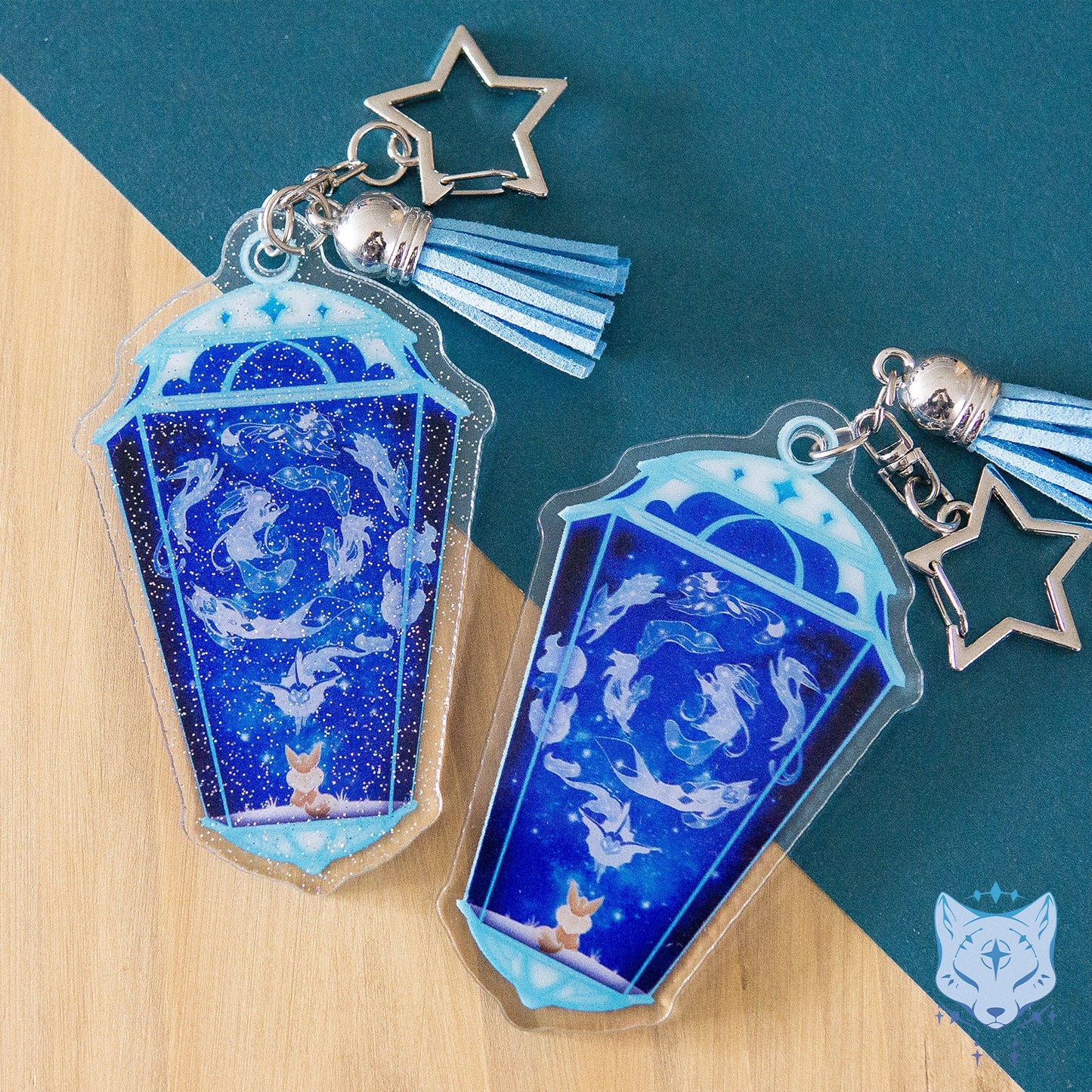 Eeveelution Galaxy Lantern Sided Keyring