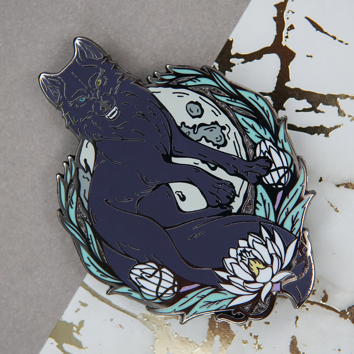 Darcia Enamel Pin | Darcia Pin Badge. Large 3.14 inch Black Nickel Hard Enamel Pin. Wolf's Rain enamel pin badge