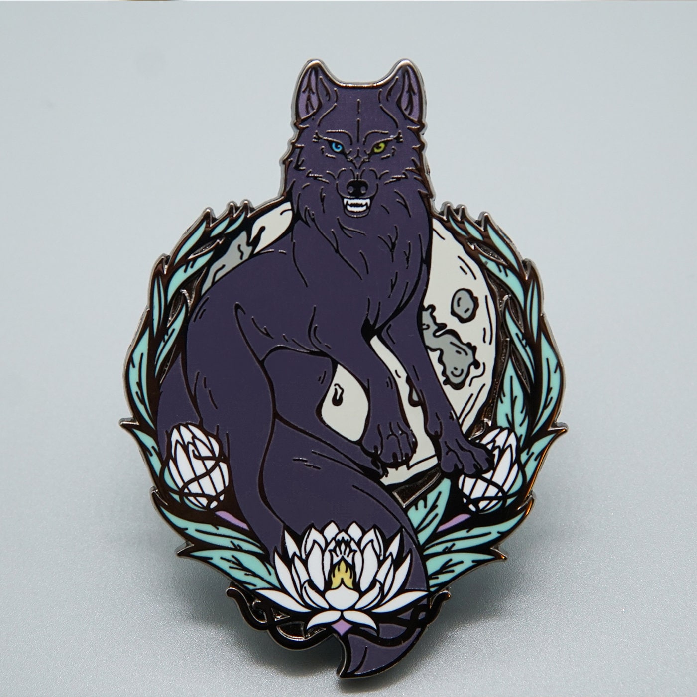 Darcia Enamel Pin | Darcia Pin Badge. Large 3.14 inch Black Nickel Hard Enamel Pin. Wolf's Rain enamel pin badge
