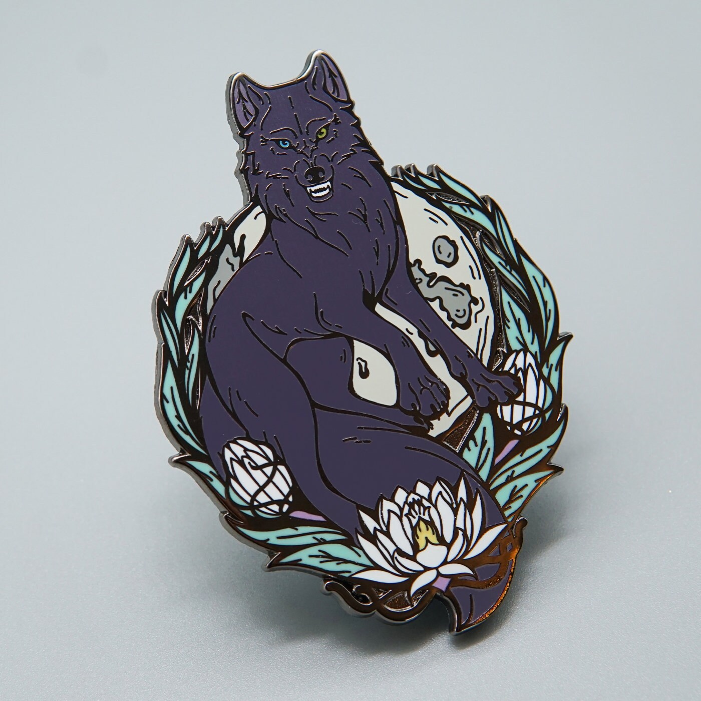 Darcia Enamel Pin | Darcia Pin Badge. Large 3.14 inch Black Nickel Hard Enamel Pin. Wolf's Rain enamel pin badge