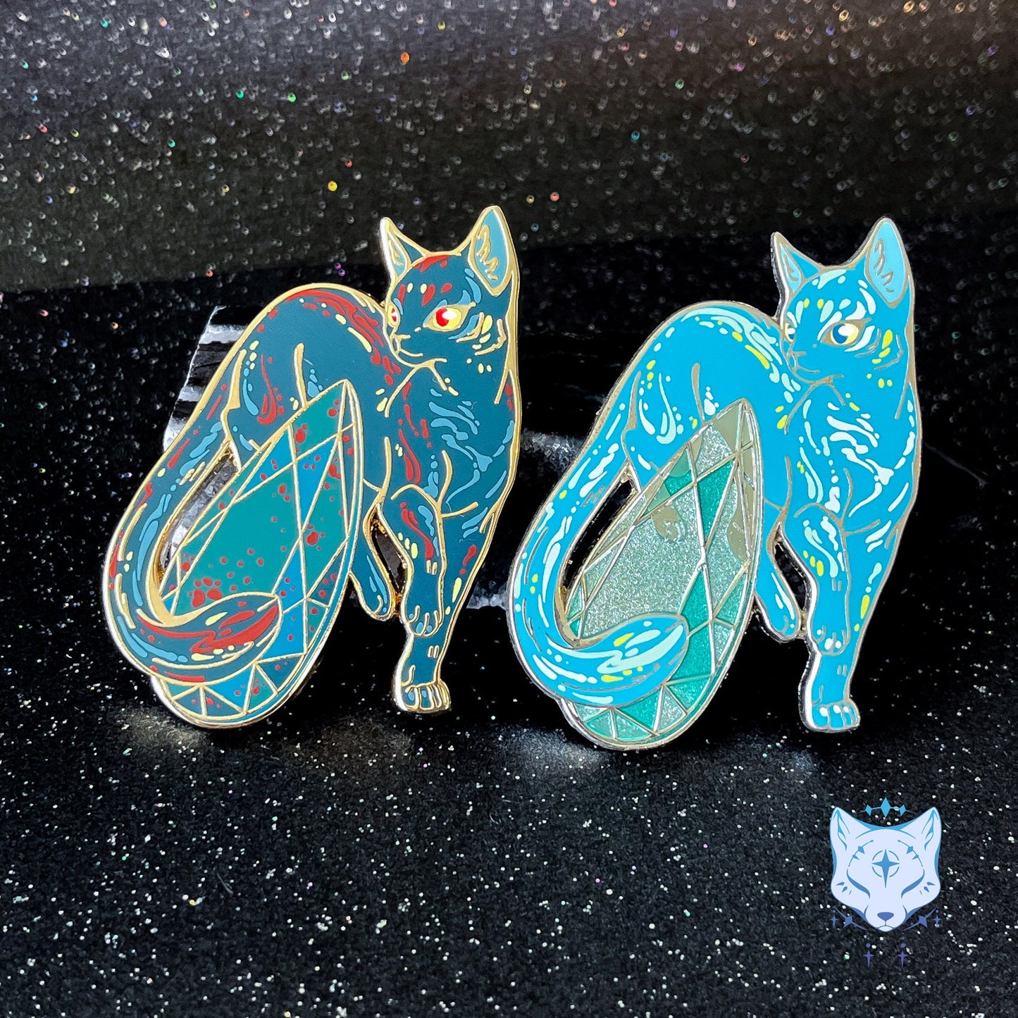 March Birthstone Pin - Bloodstone Cat Pin