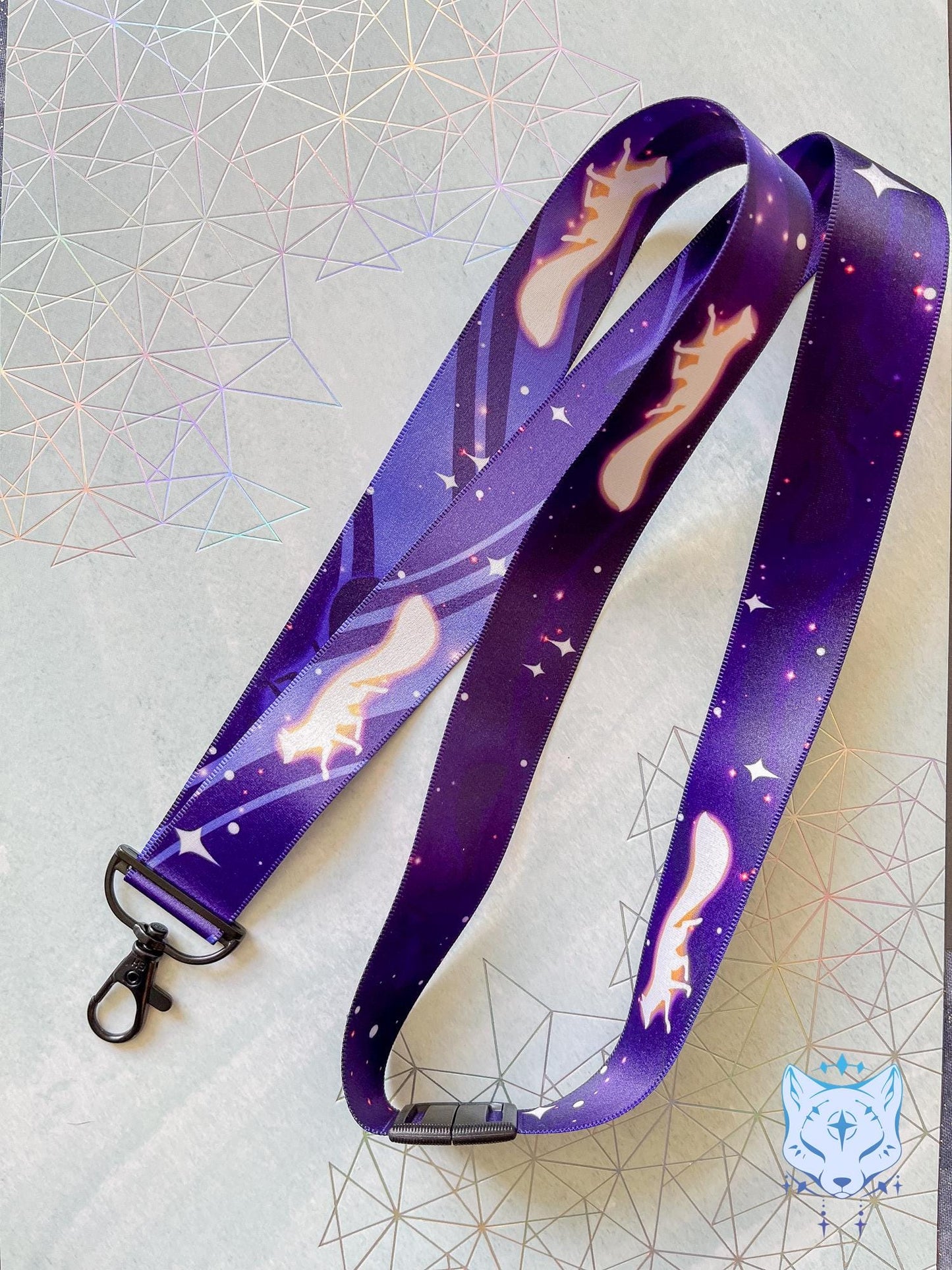 Star Foxes | Lanyard made from eco recycled plastic | 90cm x 2.5cm | breakaway clasp
