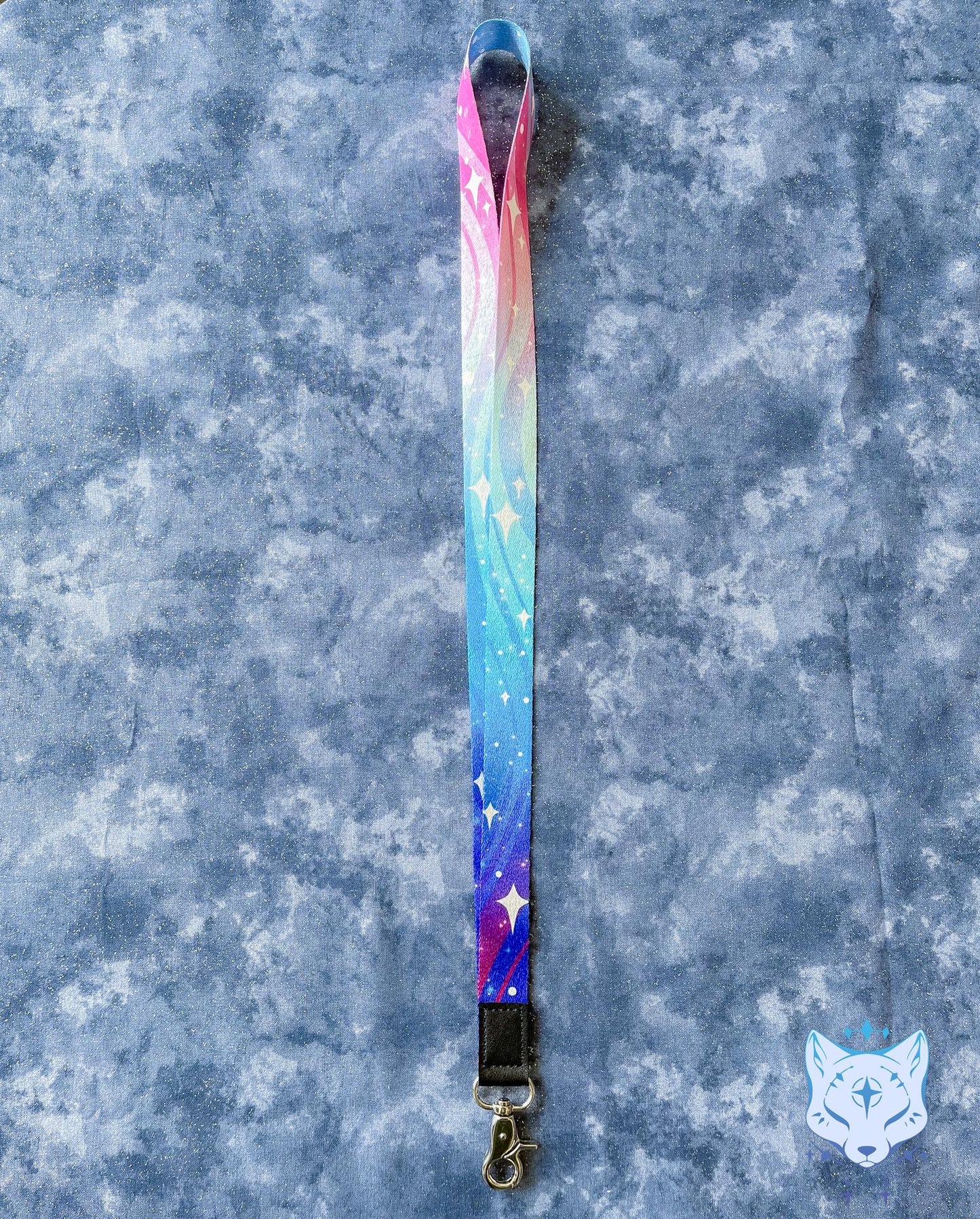 Stars or Starry Foxes | Lanyard made from eco recycled plastic | 90cm x 2cm | 2 designs