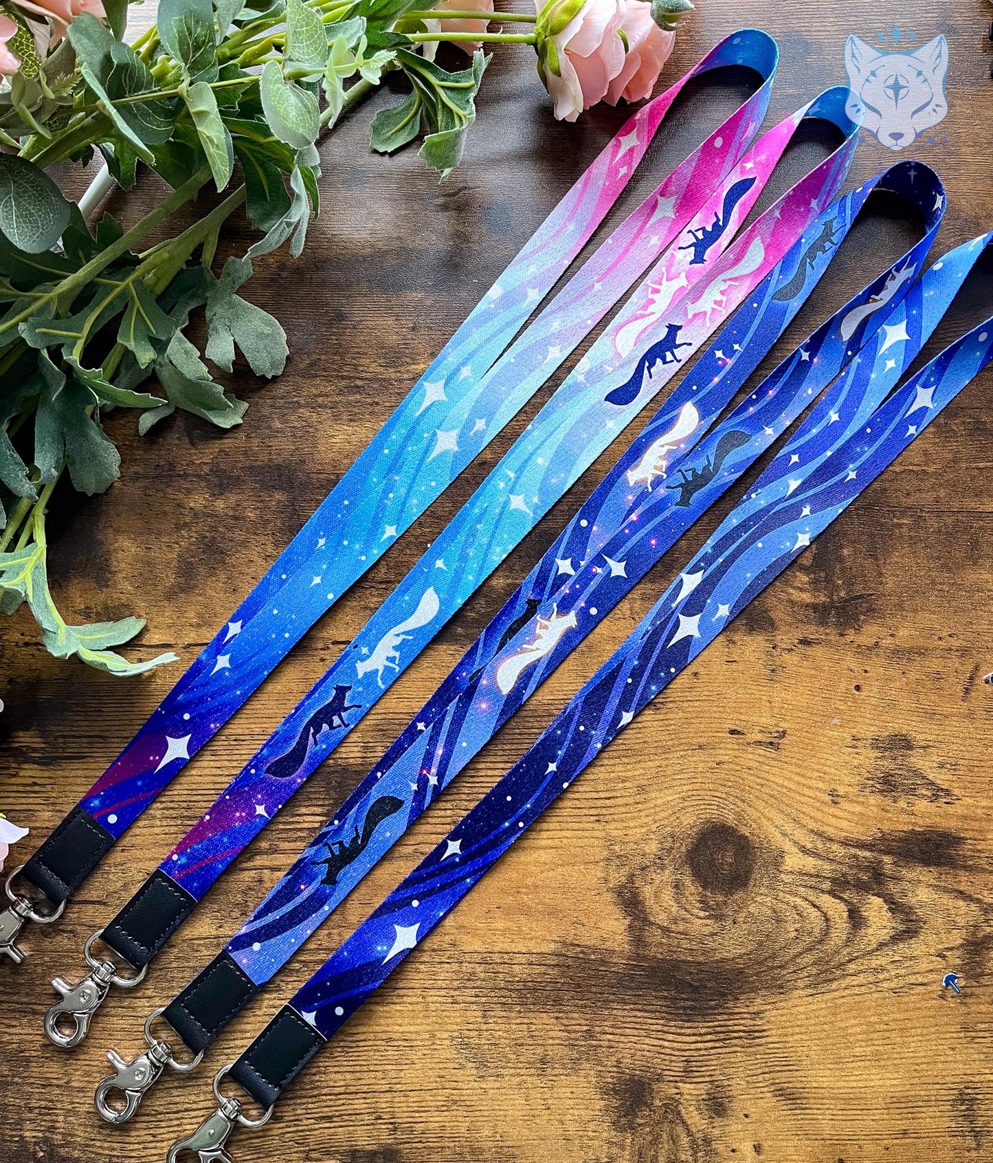 Dark Celestial Fox Recycled Plastic Lanyard