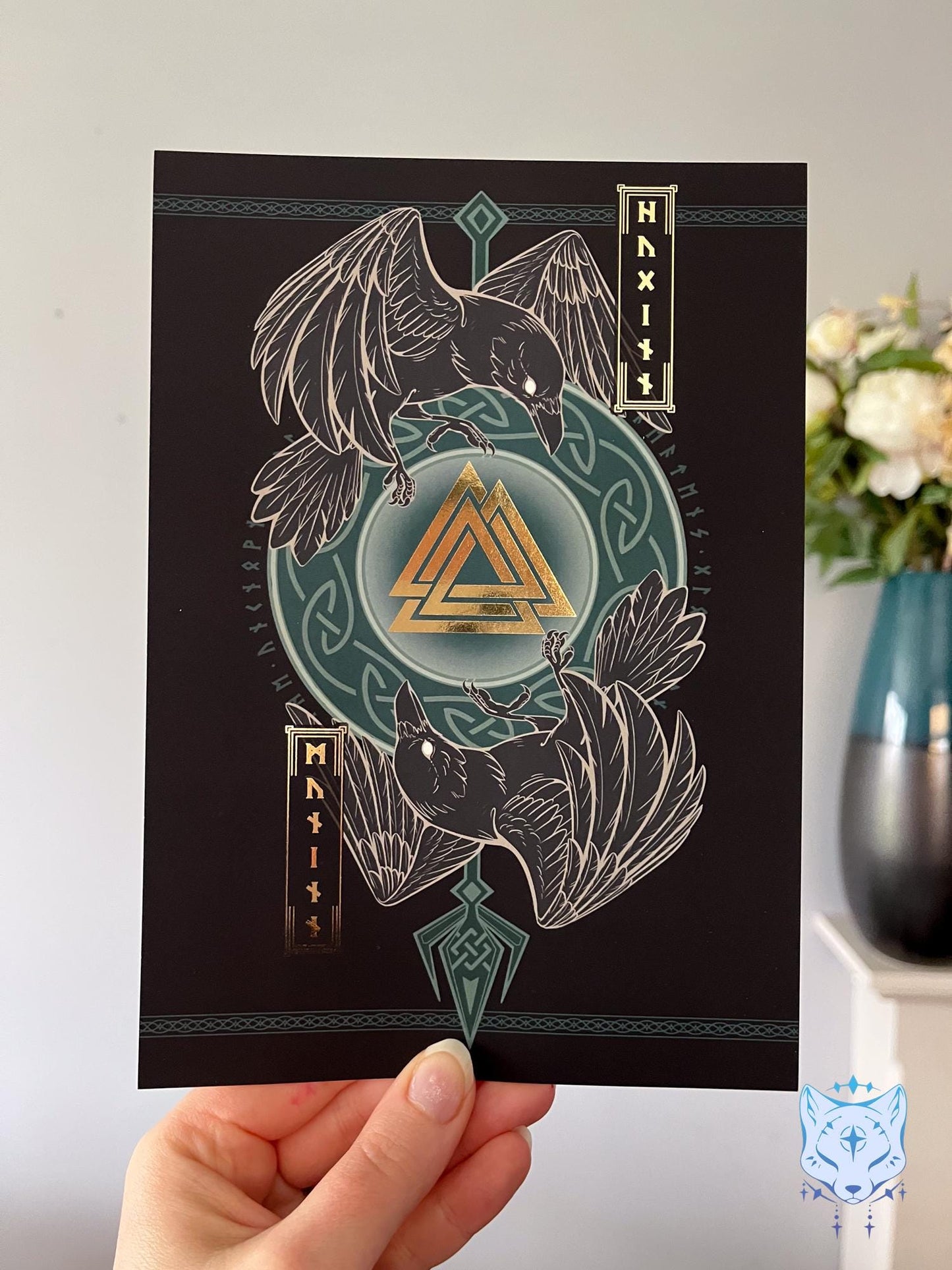 Odin's Ravens - A4 or A5 Gold Foil Print