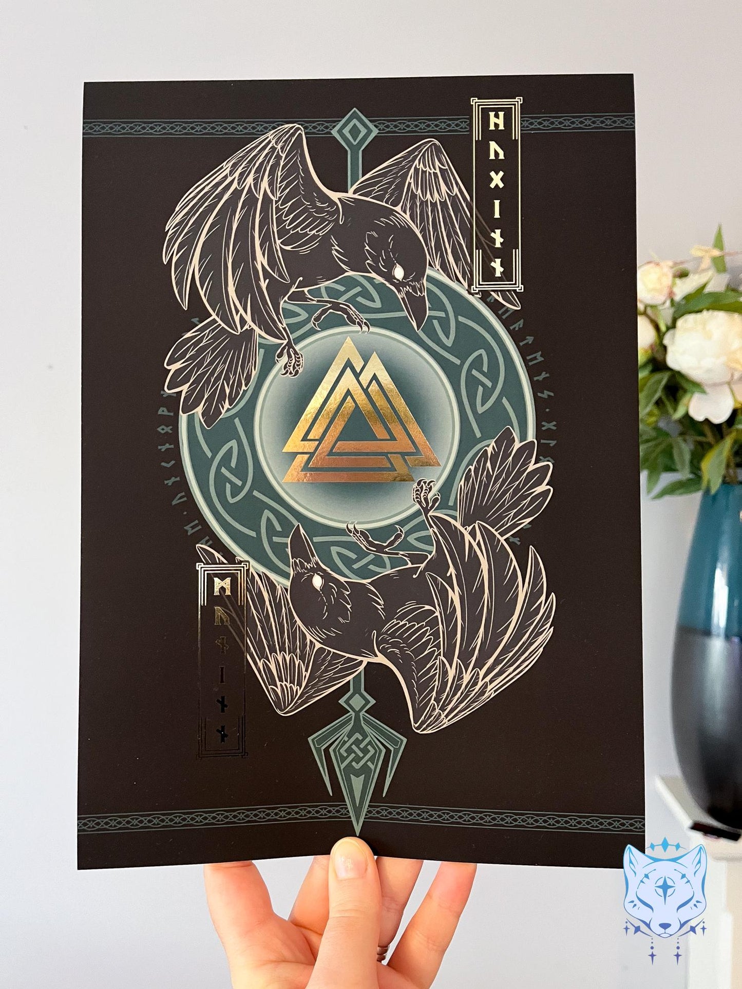 Odin's Ravens - A4 or A5 Gold Foil Print
