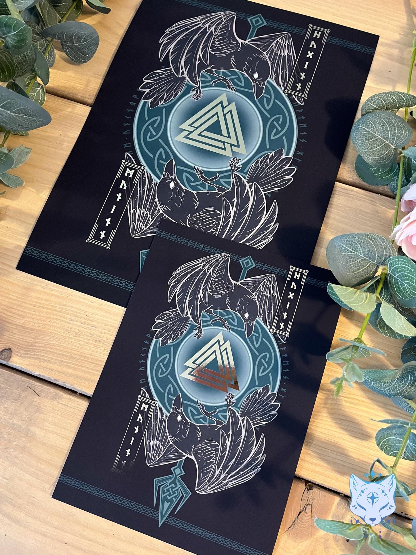 Odin's Ravens - A4 or A5 Gold Foil Print