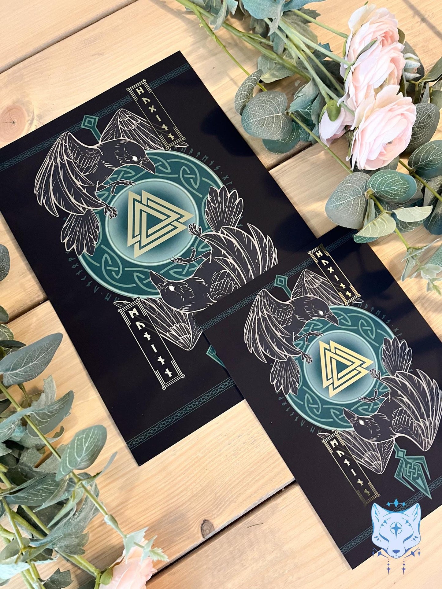Odin's Ravens - A4 or A5 Gold Foil Print