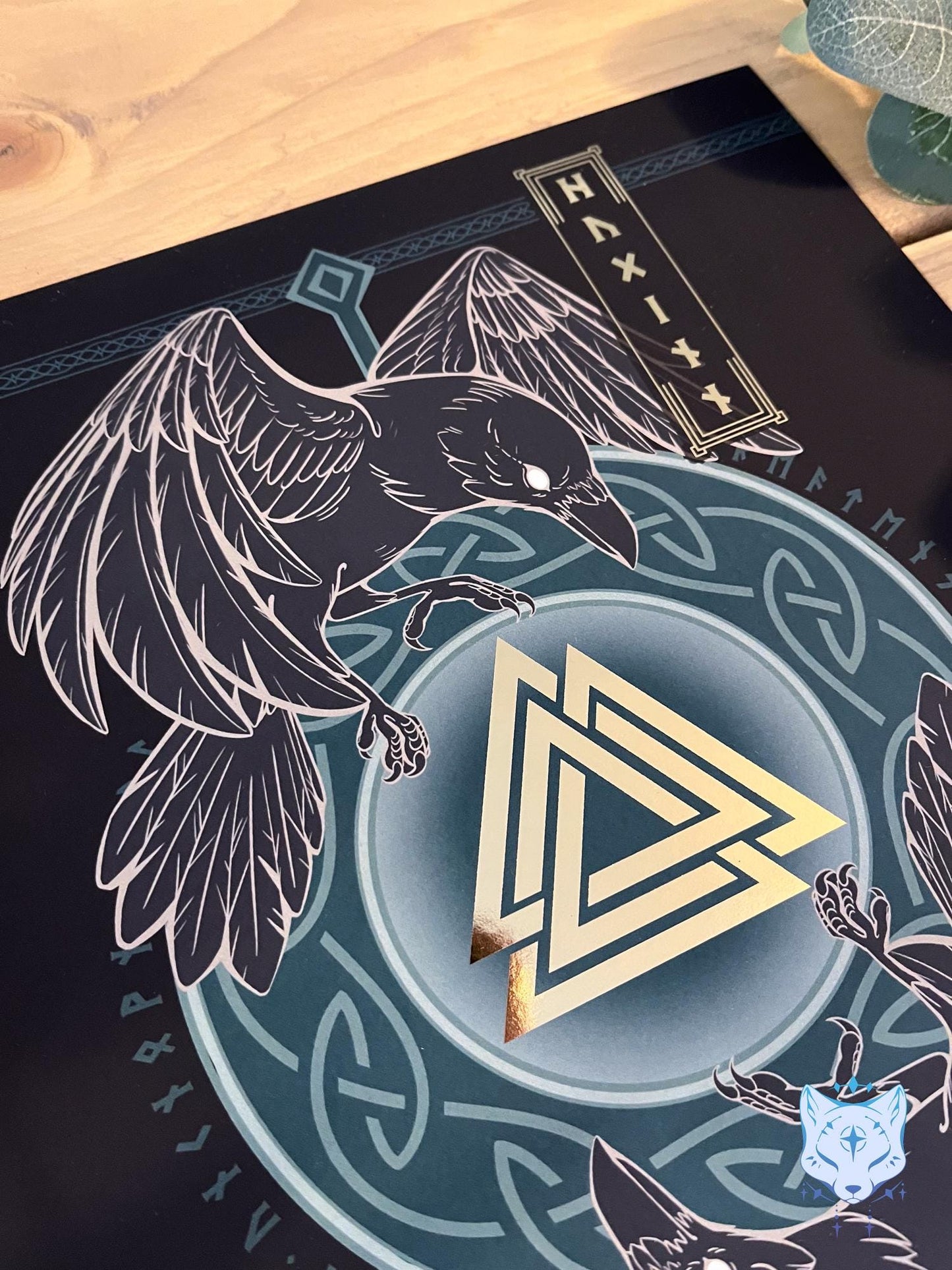 Odin's Ravens - A4 or A5 Gold Foil Print