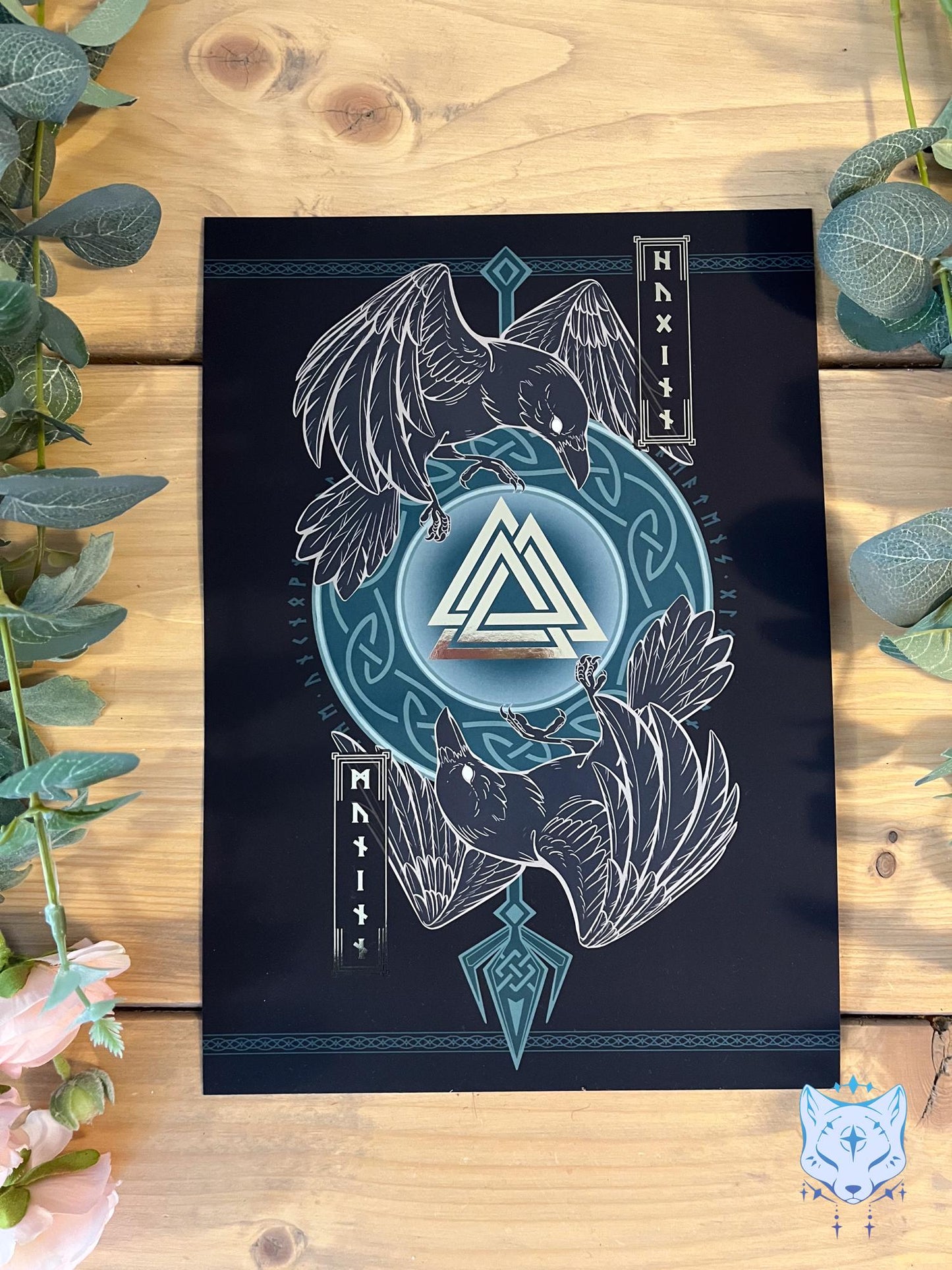 Odin's Ravens - A4 or A5 Gold Foil Print