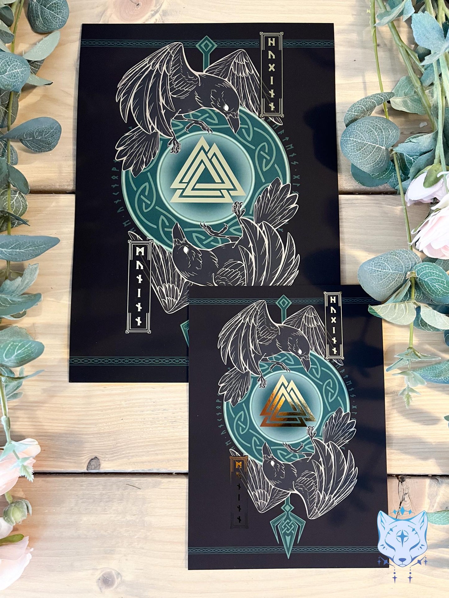 Odin's Ravens - A4 or A5 Gold Foil Print