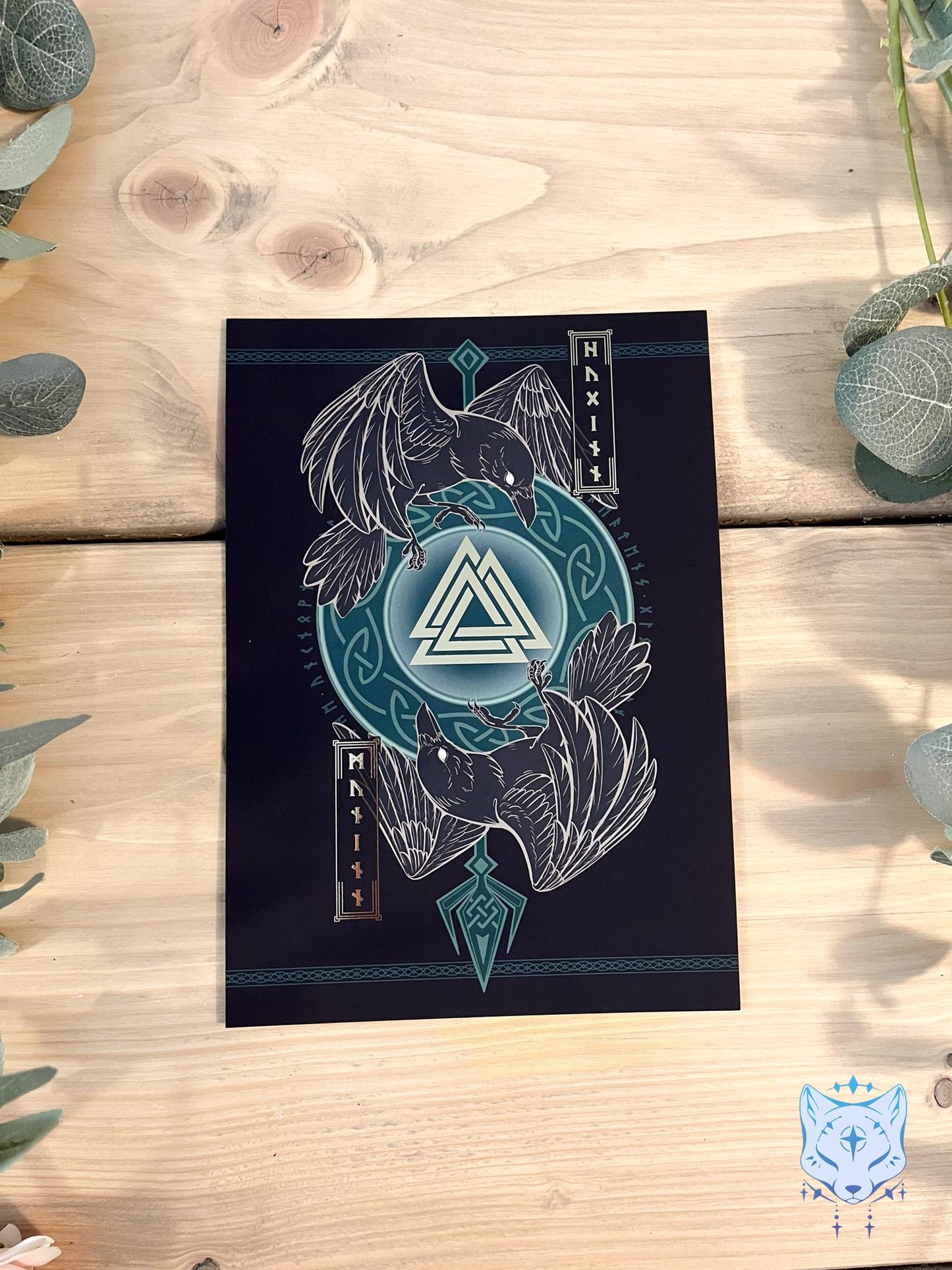 Odin's Ravens - A4 or A5 Gold Foil Print
