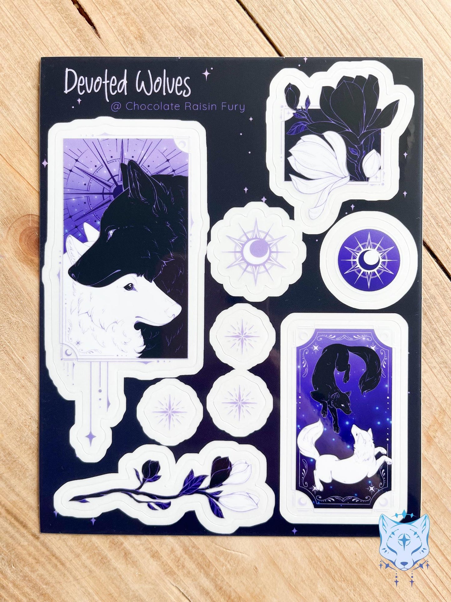Devoted Wolves clear sticker sheet | 13 x 16.3 cm