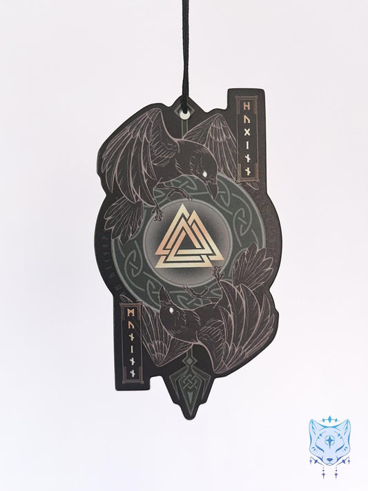 Odin's Ravens Air Freshener - Double Sided - Wood Sage & Sea Salt Scent