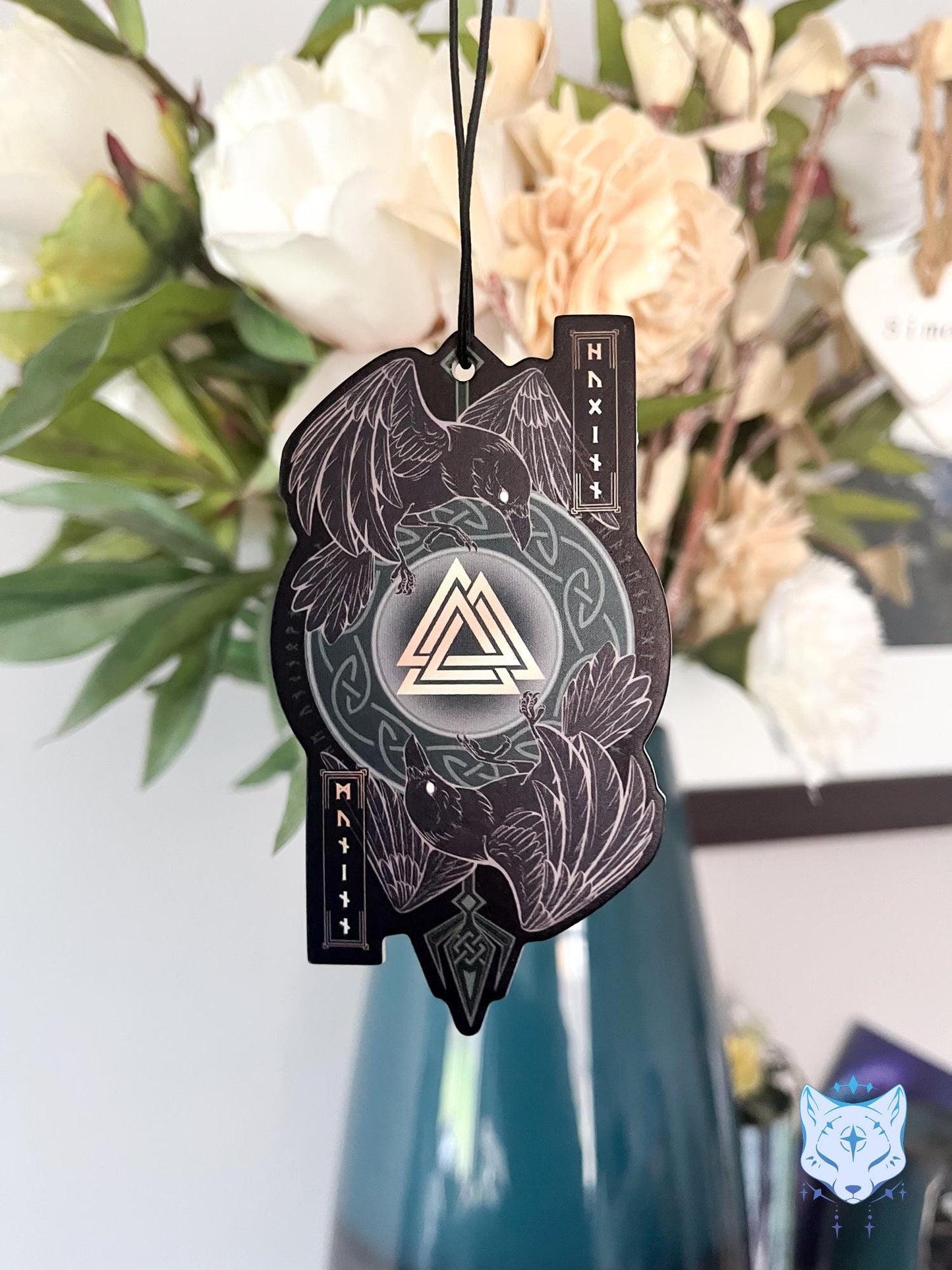 Odin's Ravens Air Freshener - Double Sided - Wood Sage & Sea Salt Scent