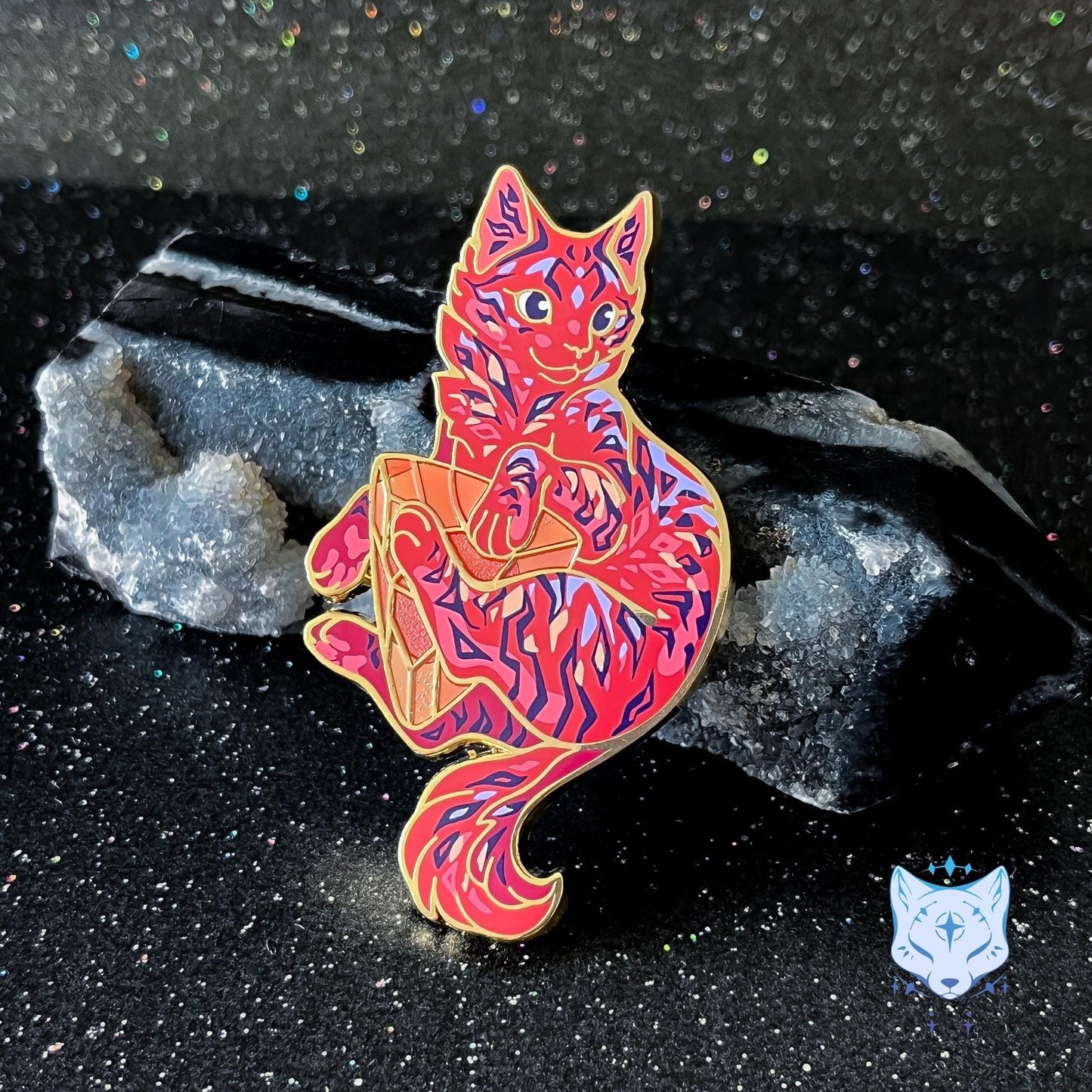 Ruby Cat - July Birthstone Pin