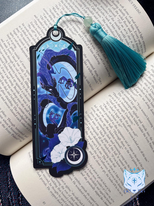 Asian Dragon Bookmark with teal foil detail