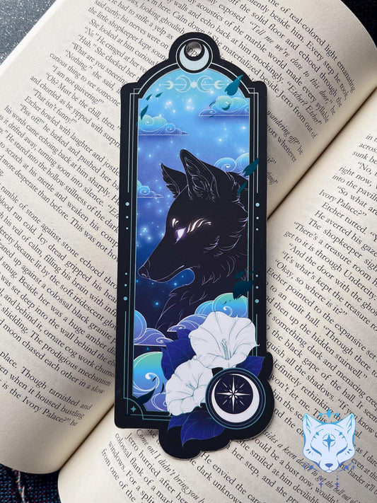 Black Fox Bookmark with teal foil detail
