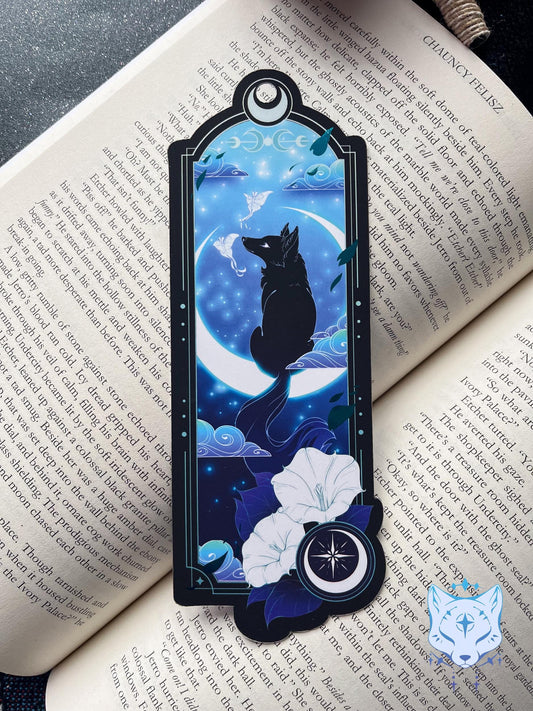 Black Fox Bookmark with teal foil detail