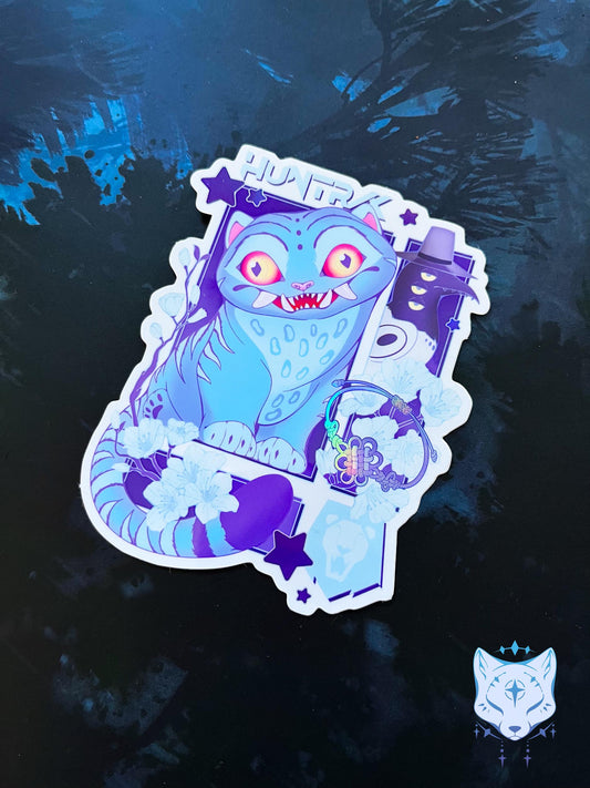 Blue Tiger Holographic Sticker | 10cm tall